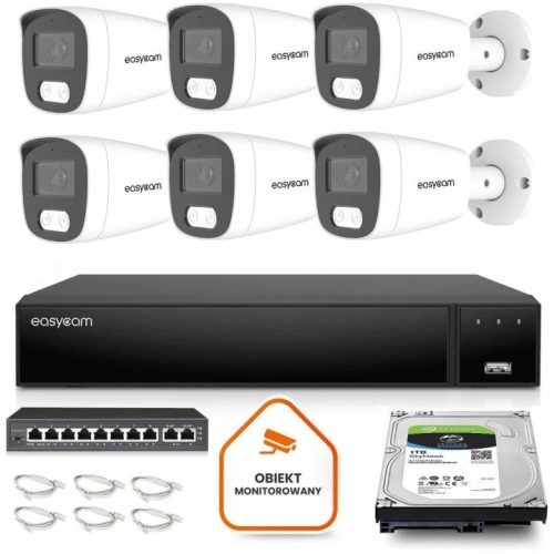 Zestaw do monitoringu IP dom kamera 6x EC-IP-B5MP3...