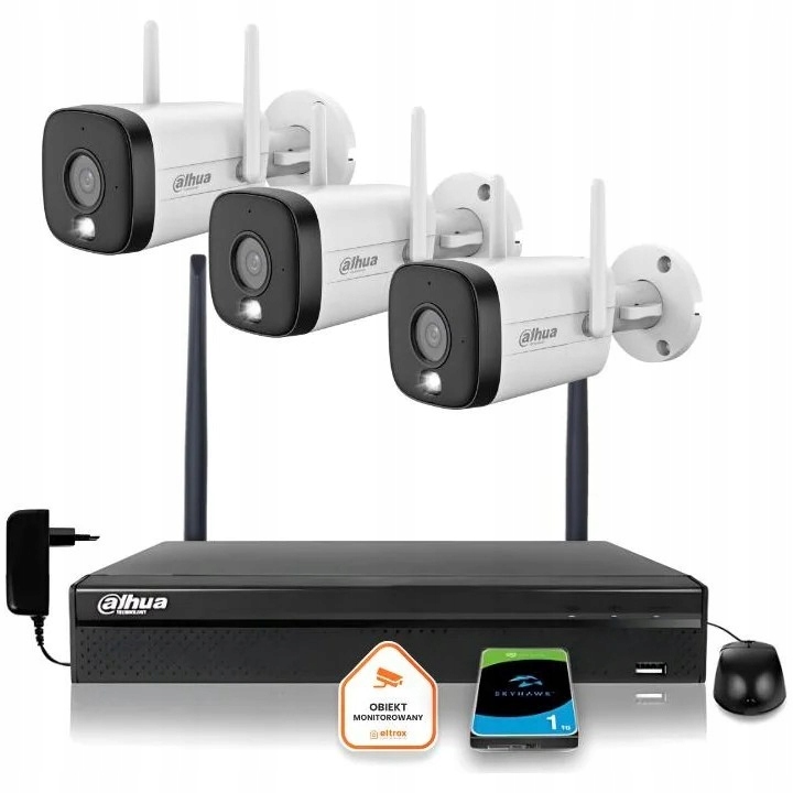 Zestaw monitoringu kamera WIFI IP 3x IPC-HFW1339DTK1-SAW-IL-0280B 3Mpx IR30