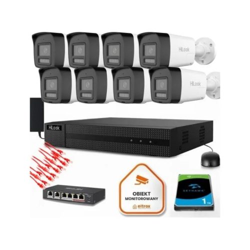 Zestaw do monitoringu IP 8x IPCAM-B8-30DL/A 8MPx I...