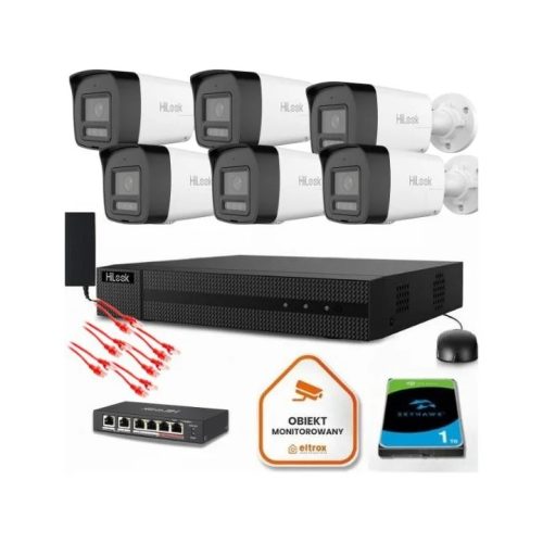 Zestaw do monitoringu IP 6x IPCAM-B8-30DL/A 8MPx I...