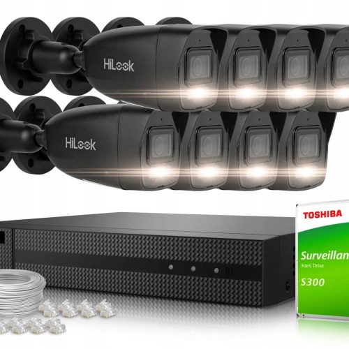 Zestaw do monitoringu IP 8x IPCAM-B4-30DL Black 4M...