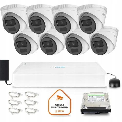 Zestaw do monitoringu dom firma IP 8x IPCAM-T2-P 2...