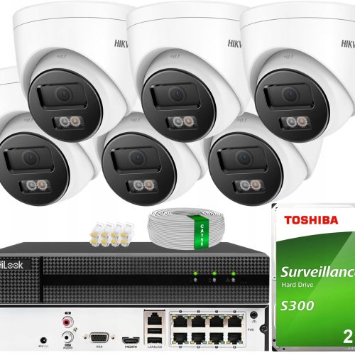 Zestaw do monitoringu IP 6x DS-2CD1361G2-LIU 6MPX ...