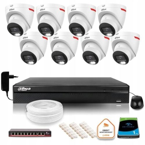 Zestaw monitoringu kamera IP 8x IPC-HDW2449T-S-LED...