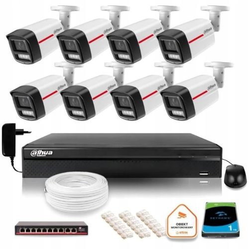 Zestaw monitoringu kamera IP 8x IPC-HFW2449TL-S-LE...