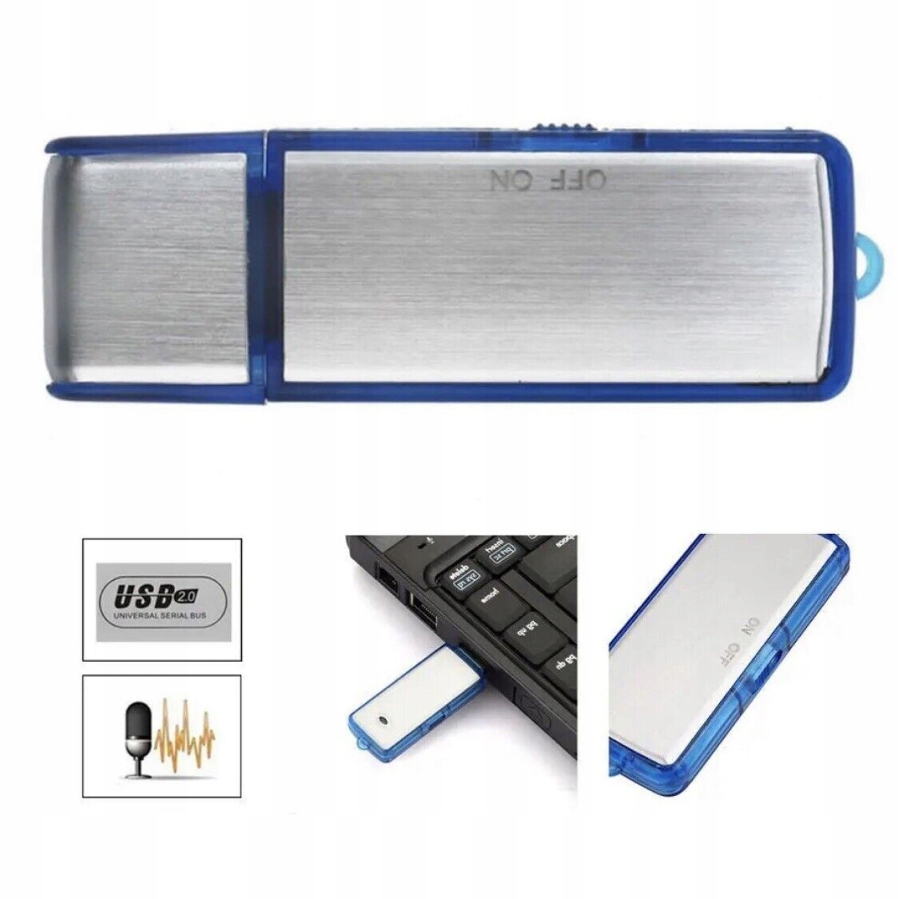 PENDRIVE Z PODSŁUCHEM UKRYTY DYKTAFON SZPIEGOWSKI 8GB - obrazek 4
