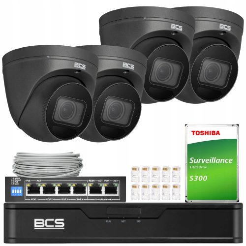 Zestaw do monitoringu IP 4x BCS-P-EIP54VSR4-Ai2-G ...