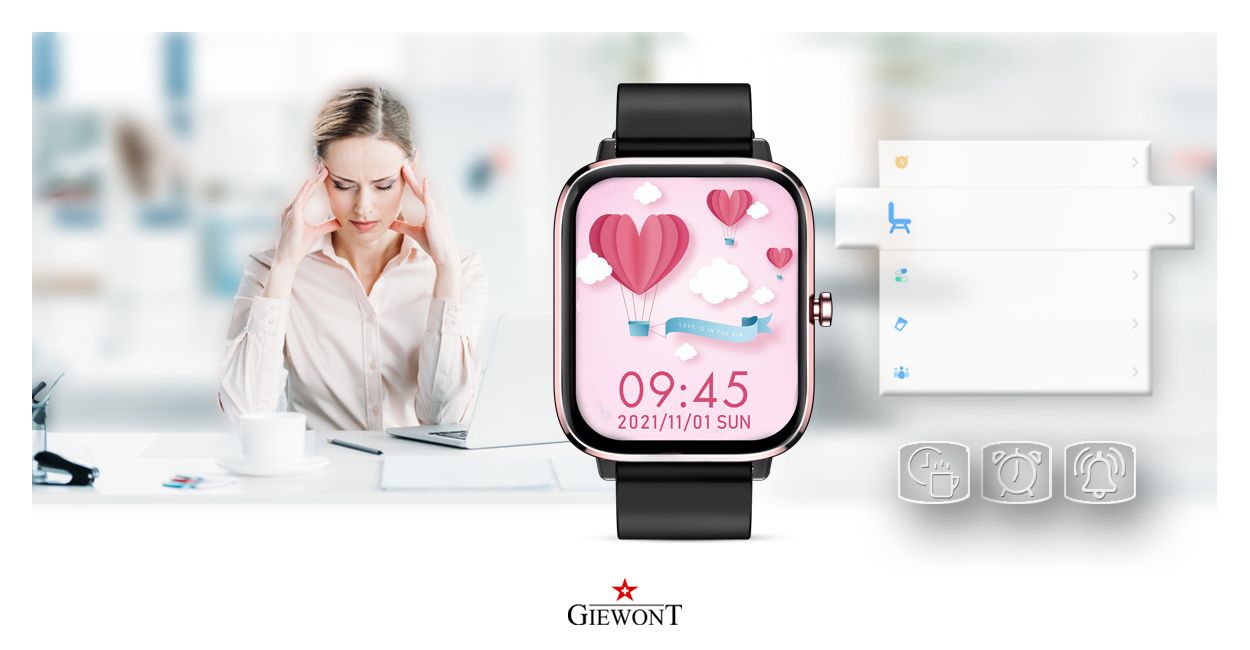Smartwatch Giewont GW230-3 Tarcza Różowe Złoto i Czarny Pasek Silikonowy - obrazek 14