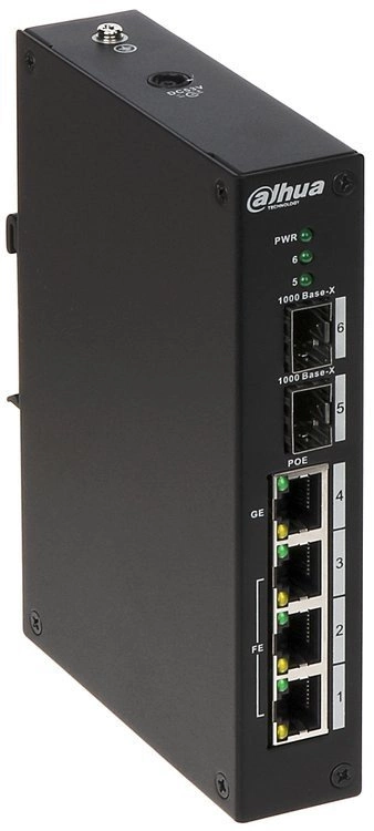 Switch przemysłowy POE PFS3206-4P-96 4-portowy + 2 x SFP Dahua