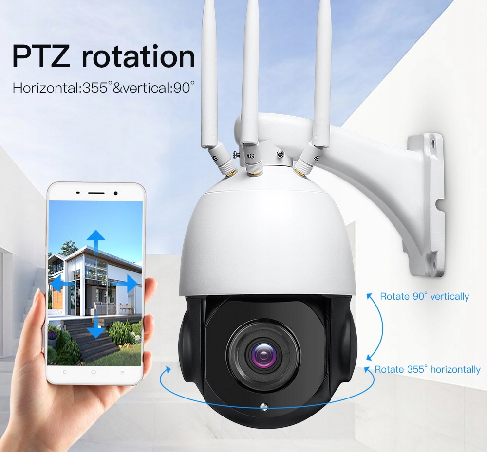 KAMERA OBROTOWA NA KARTE SIM 4G ZOOM x30 8MPX 4K 128GB GRATIS CAM HI APP - obrazek 5