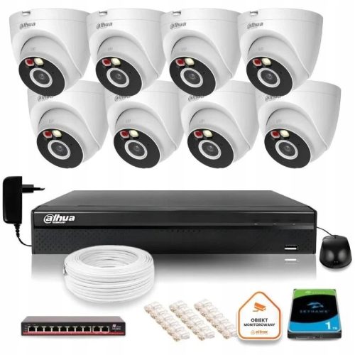 Zestaw do monitoringu IP 8x IPC-HDW1239V-A-IL-0280...