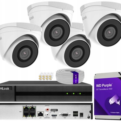 Zestaw monitoringu dom kamera IP 4x IPC-T250H 5MPx...