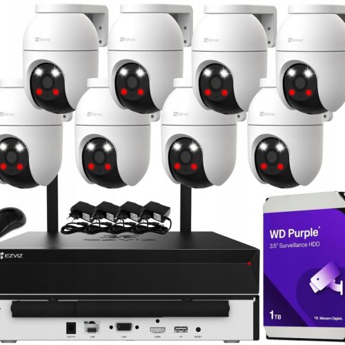 Zestaw monitoringu dom IP kamera obrotowa WiFi 8x ...