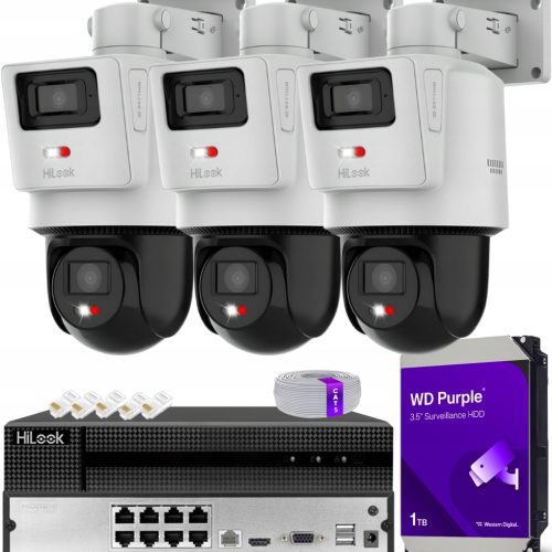 Zestaw monitoringu dom kamera obrotowa IP 3x PTZ-N...