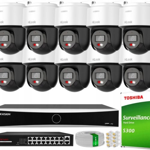 Zestaw monitoringu dom IP obrotowa kamera 10x PTZ-...