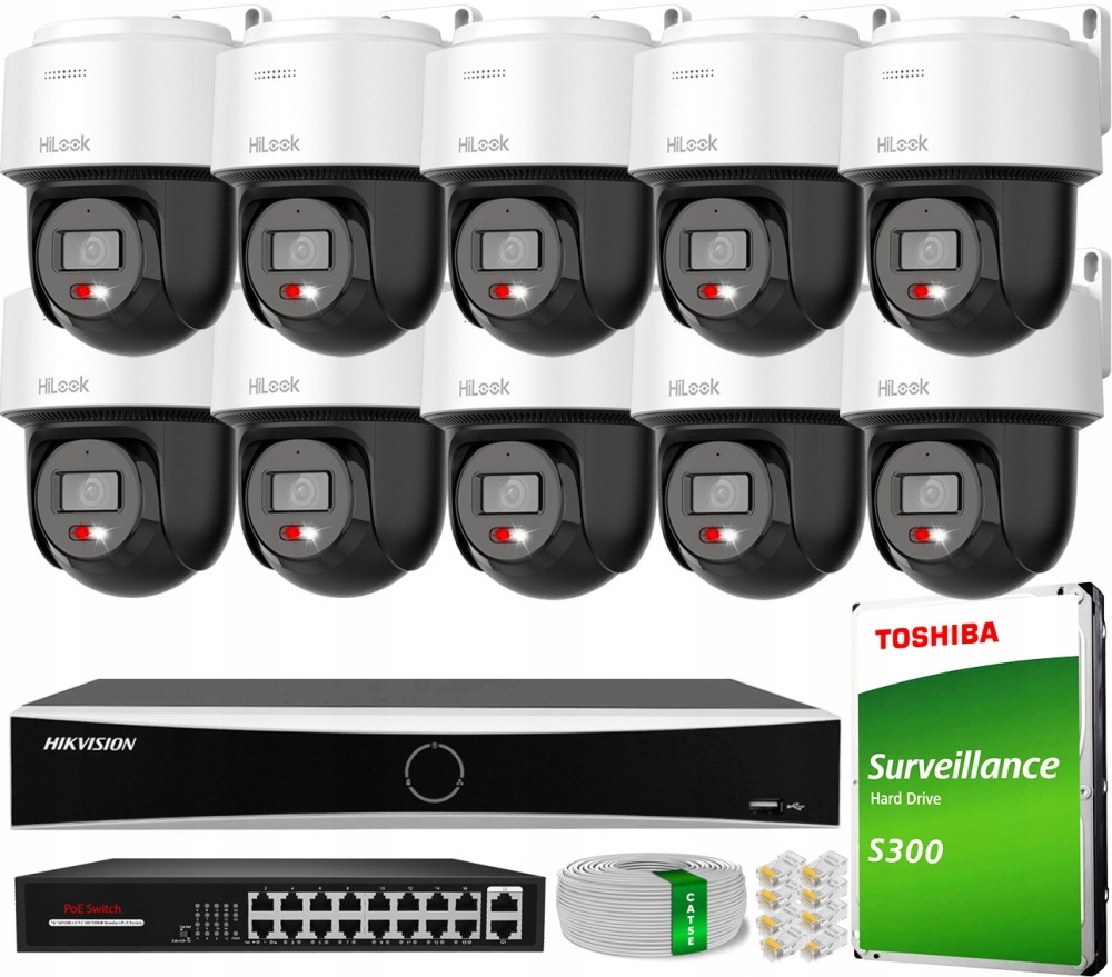 Zestaw monitoringu dom IP obrotowa kamera 10x PTZ-N2C400M-DE 4MPx IR 30 m
