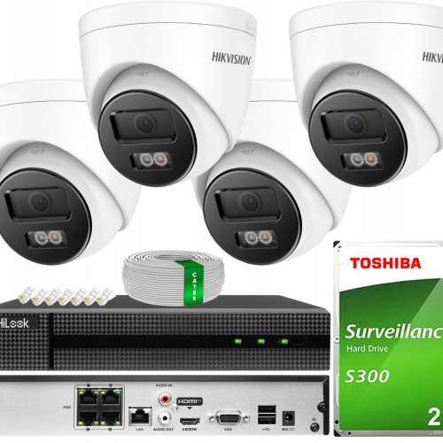Zestaw monitoringu IP 4x DS-2CD1361G2-LIU 6MPx Zew...