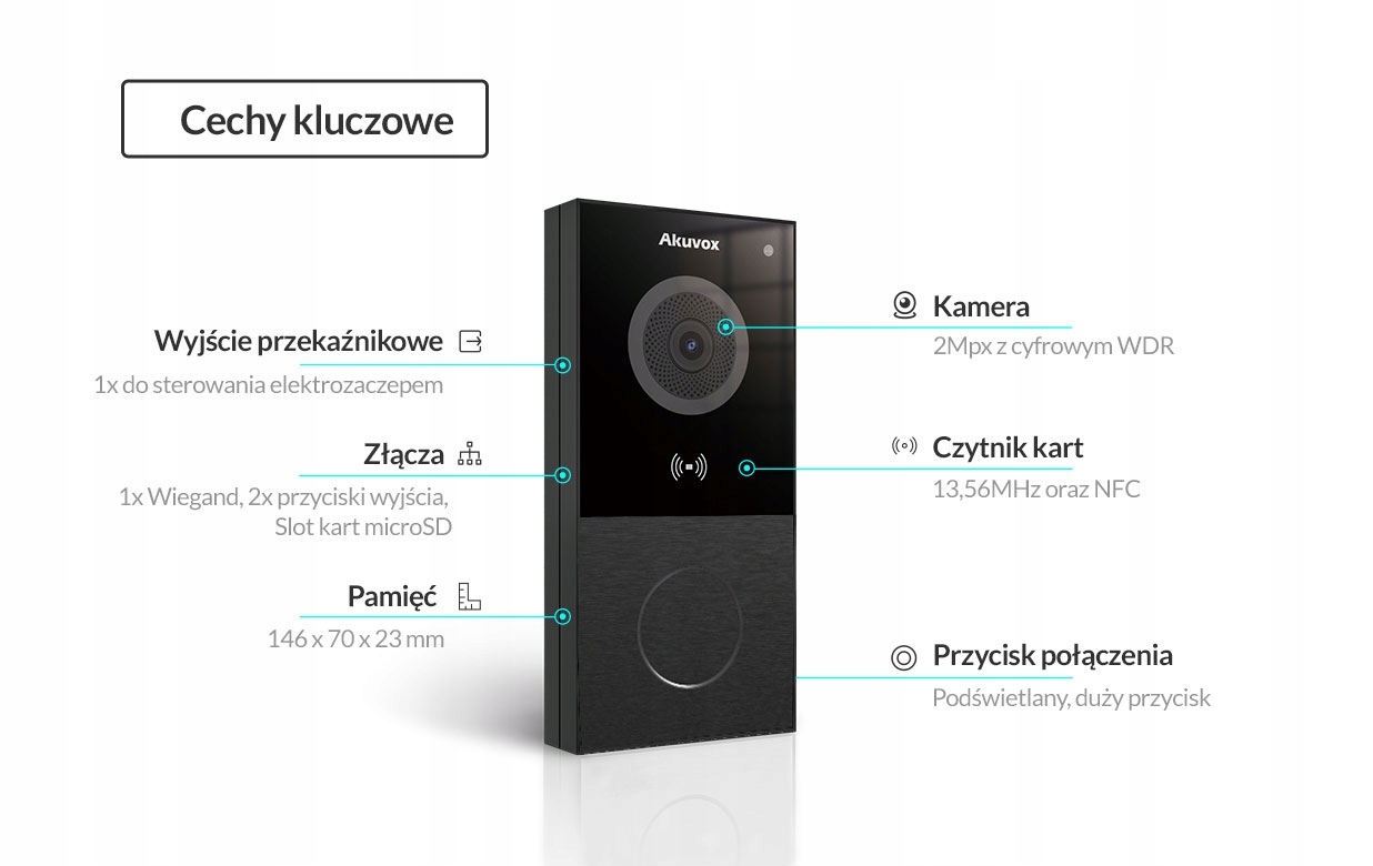 Zestaw z wideodomofonowy Akuvox E12W z monitorem C313N - obrazek 3