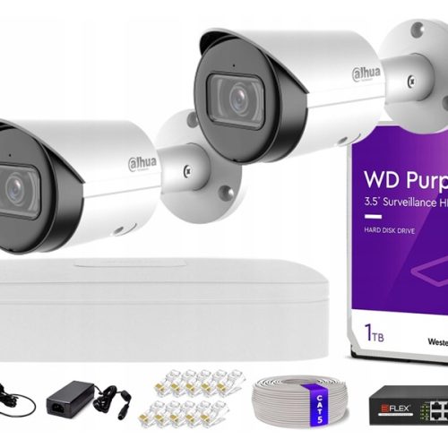 Zestaw monitoringu dom kamera IP 2x IPC-HFW2441S-S...