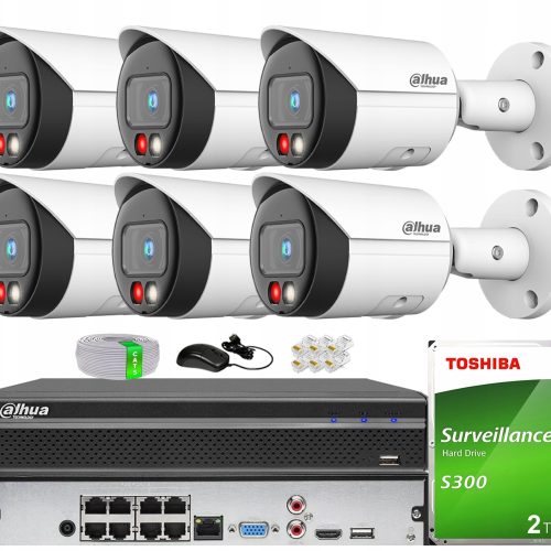 Zestaw do monitoringu IP 6x IPC-HFW2849S-S-IL-0280...
