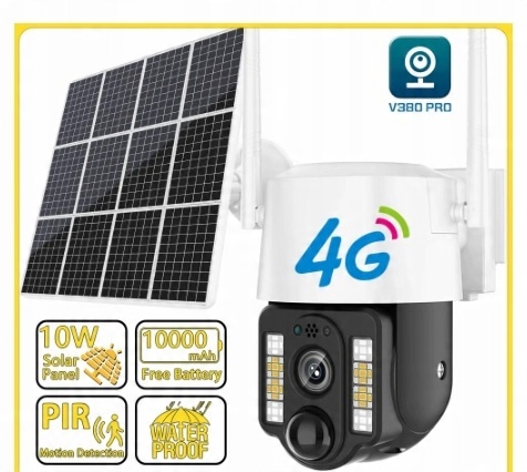 KAMERA OBROTOWA SOLARNA WIFI JAKOŚĆ 5MPX IR NOCĄ POWIADOMIENIA