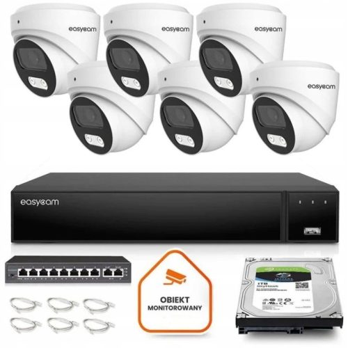 Zestaw do monitoringu IP dom kamera 6x EC-IP-D5MP3...