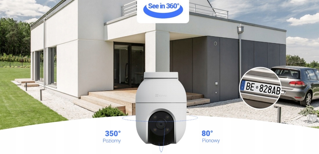 Zestaw monitoringu dom IP kamera obrotowa WiFi 2x C8c 3K 5MPx IR 30 m audio - obrazek 7