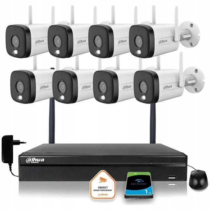 Zestaw monitoringu kamera WIFI IP 8x IPC-HFW1339DTK1-SAW-IL-0280B 3Mpx IR30