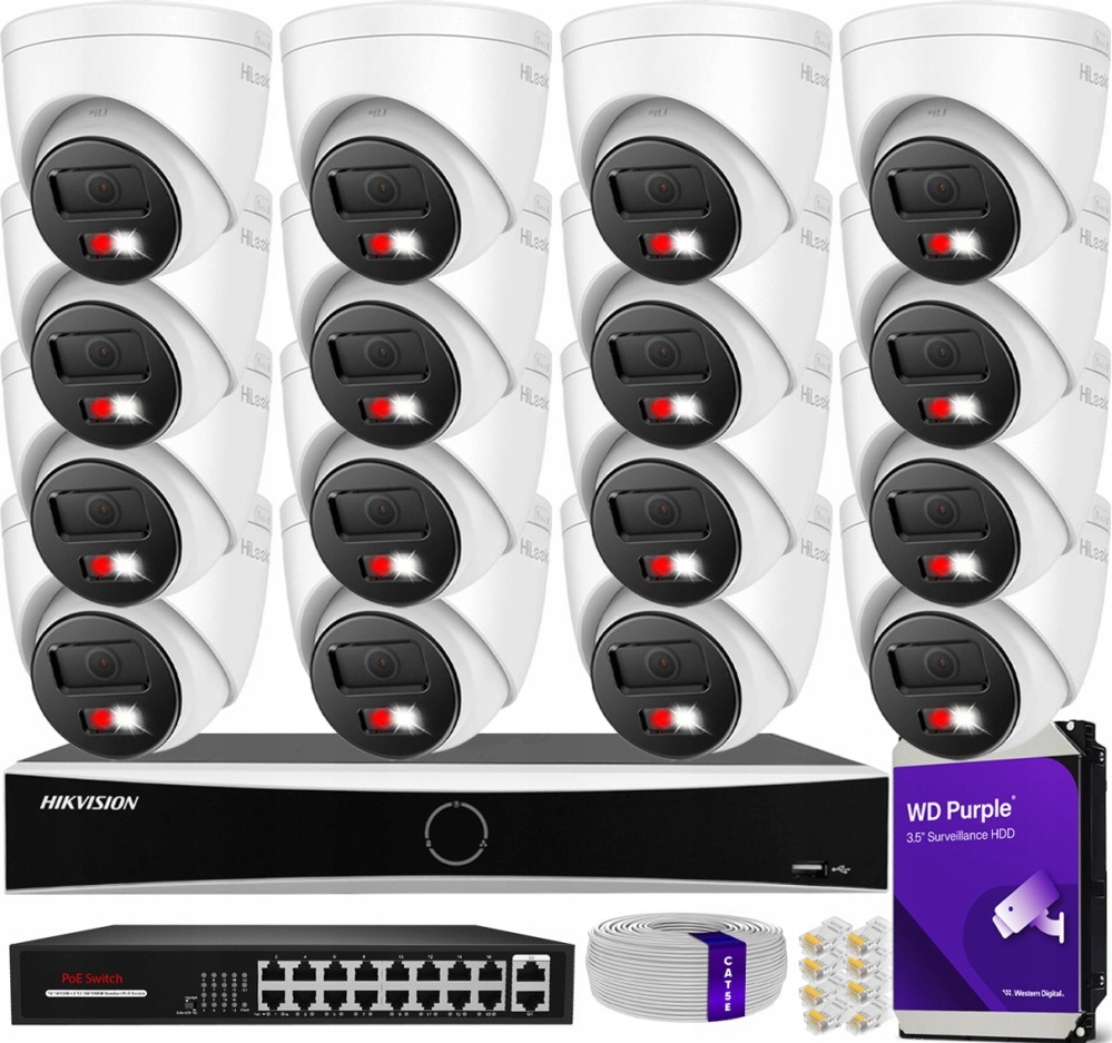 Zestaw monitoringu dom kamera IP 16x IPC-T280HA-LUF/SL 8MPx IR30 m mikrofon