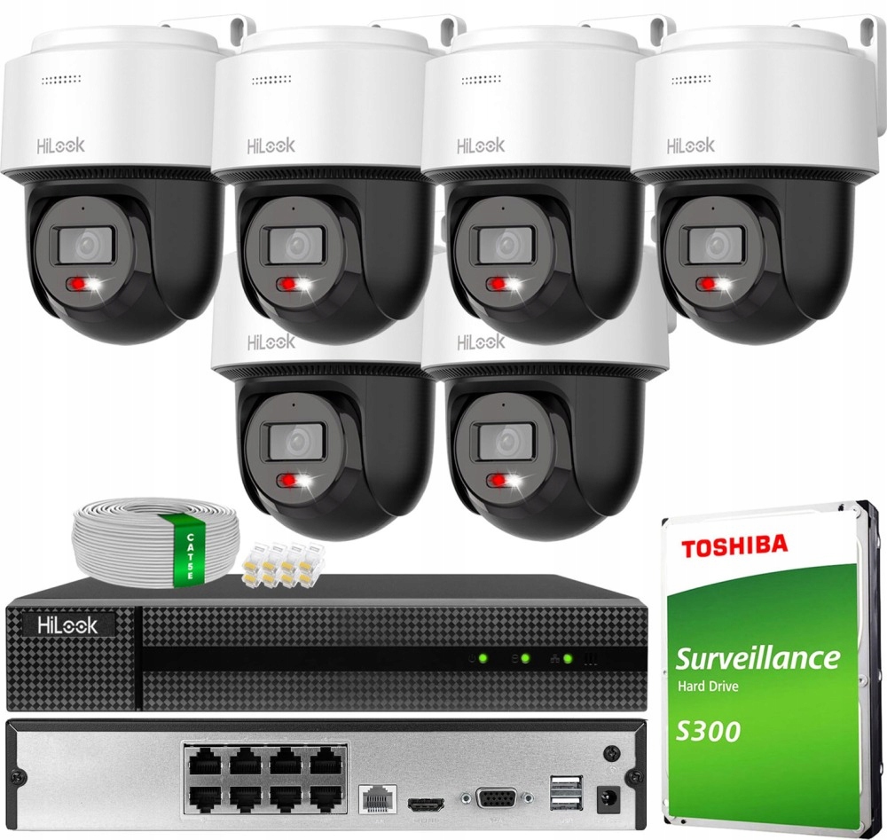 Zestaw monitoringu dom IP obrotowa kamera 6x PTZ-N2C400M-DE 4MPx IR 30 m