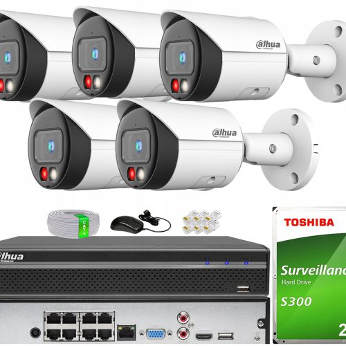 Zestaw do monitoringu IP 5x IPC-HFW2849S-S-IL-0280...
