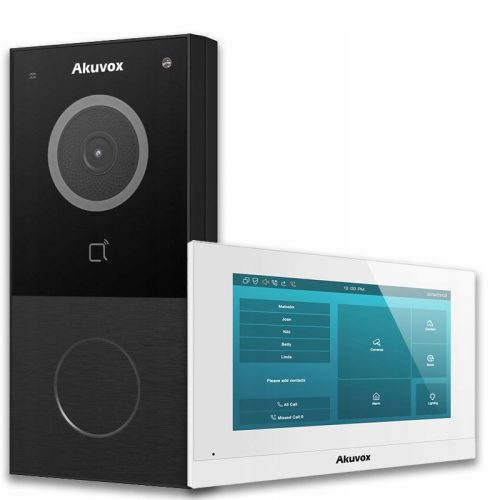Zestaw z wideodomofonowy Akuvox E12W z monitorem C...