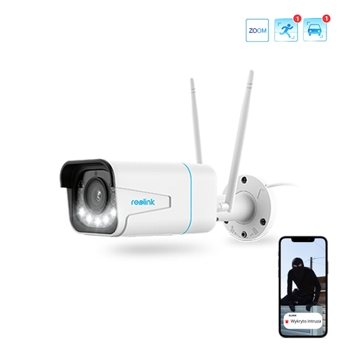 Kamera zewnętrzna Reolink  RLC 811WA | 2,4/5 GHz Wifi | Tryb nocny Kolor | Czujnik ruchu z wykrywaniem postaci i pojazdów | Zoom