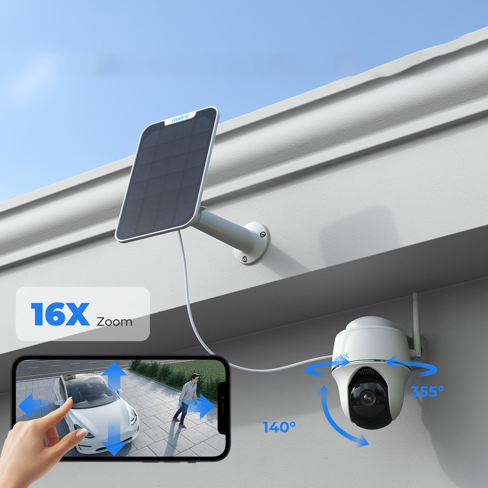 Kamera Wifi obrotowa 5 Mpx 2K Reolink Argus PT | Detekcja osób i pojazdów | Akumulator | Kamera Bezprzewodowa Wifi - obrazek 4