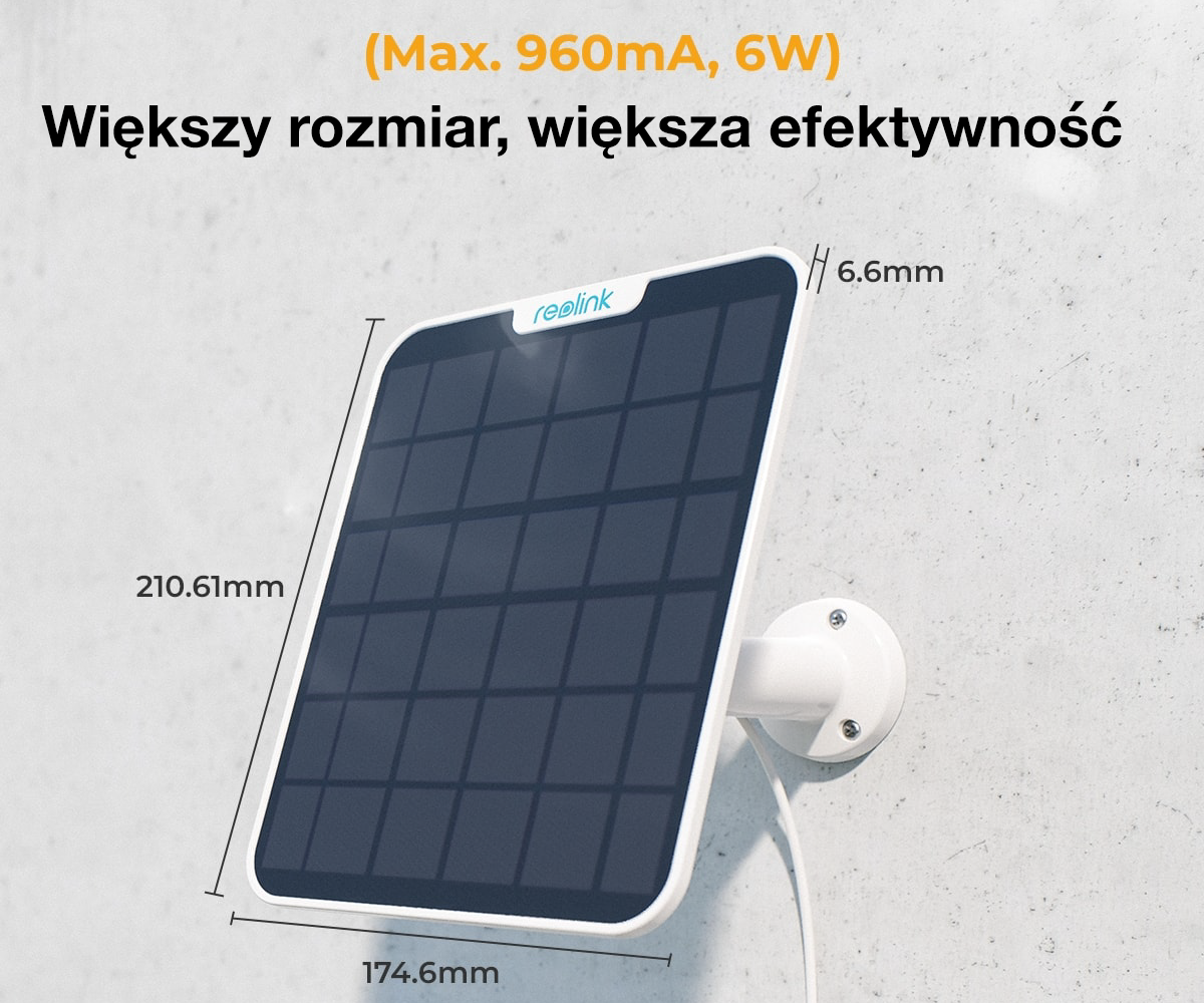 Panel solarny Reolink 6W do kamer z własnym zasilaniem - obrazek 6