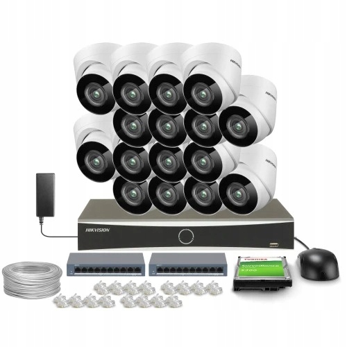 Zestaw do monitoringu dom firma kamera IP 16x DS-2...