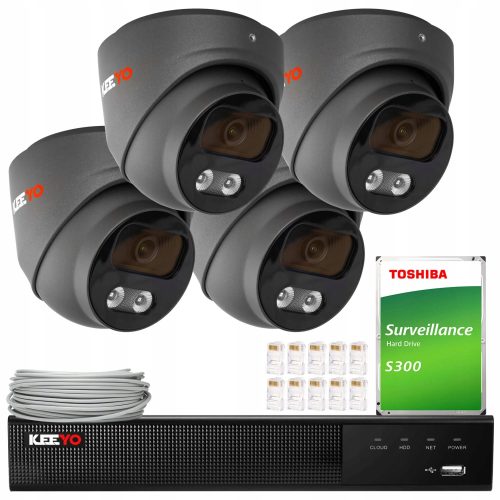 Zestaw do monitoringu IP KEEYO 4x LV-V-IP5M25DF-G-...