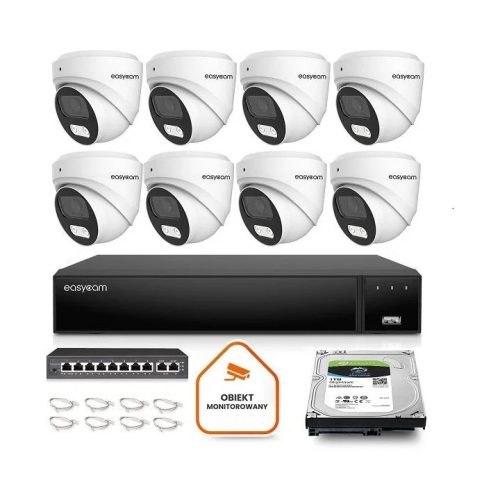 Zestaw do monitoringu IP dom kamera 8x EC-IP-D5MP3...