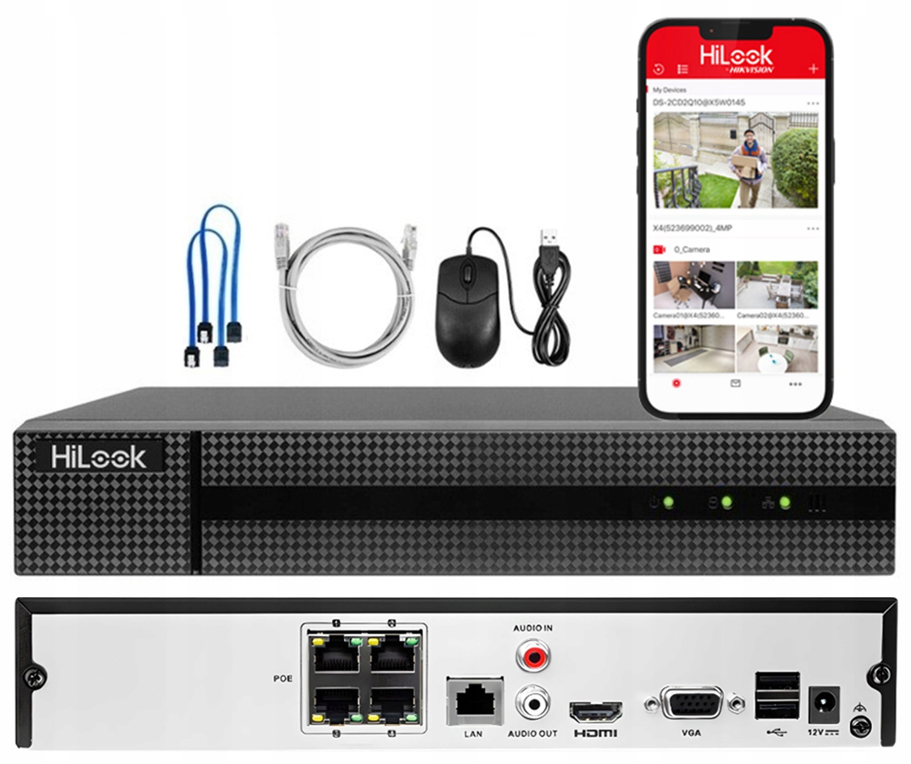 Zestaw monitoringu dom kamera IP 3x IPC-B150H BLACK 5MPx PoE IR 30 m - obrazek 3
