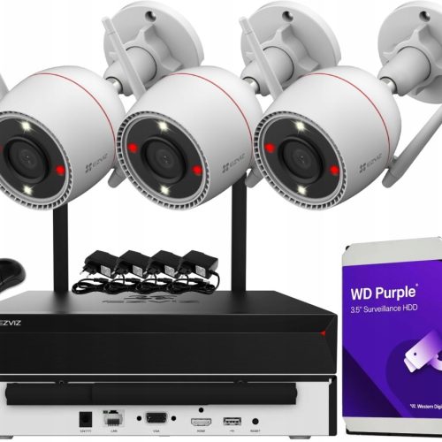 Zestaw do monitoringu dom IP kamera WiFi 3x H3c 3K...