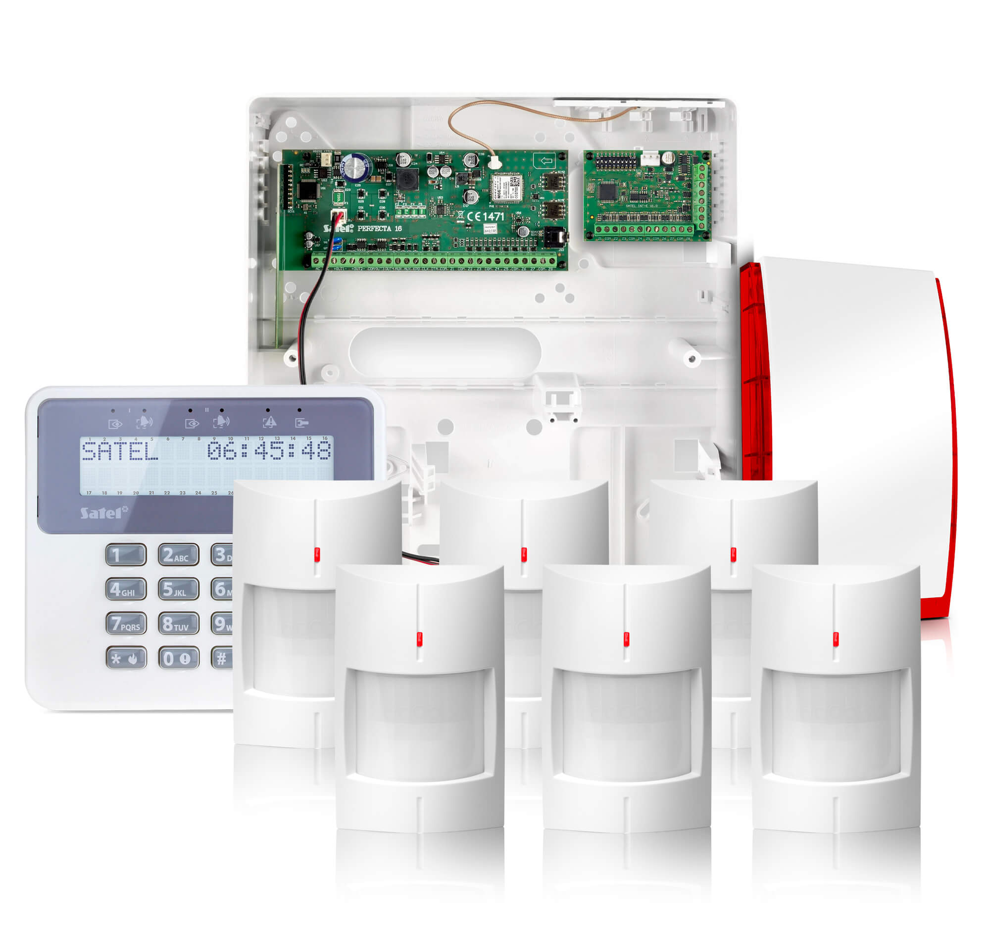 Alarm bezprzewodowy SATEL Perfecta 16-WRL 6x Czujka, LCD, Aplikacja, Powiadamianie GSM