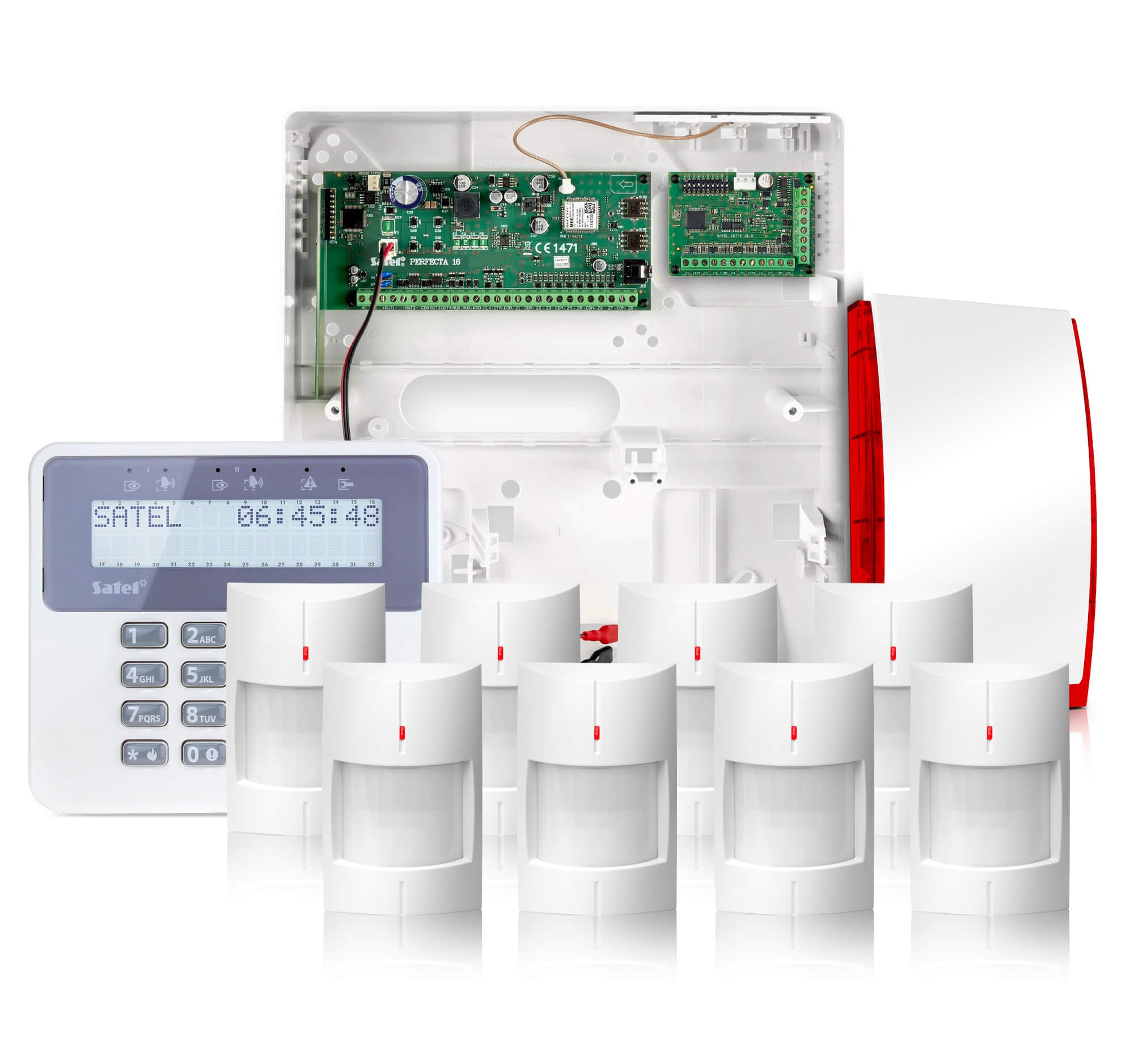 Alarm bezprzewodowy SATEL Perfecta 16-WRL 8x Czujka, LCD, Aplikacja, Powiadamianie GSM