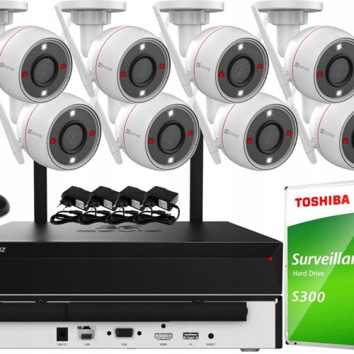 Zestaw monitoringu dom IP kamera WiFi 8x H3c 2K+ 4...