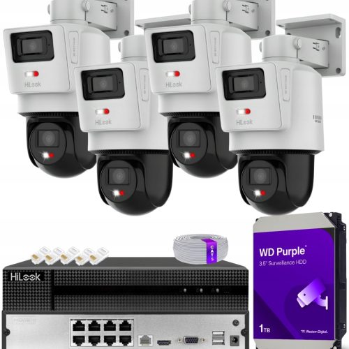Zestaw monitoringu dom kamera obrotowa IP 4x PTZ-N...