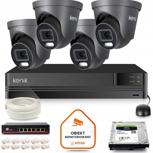 Zestaw monitoringu dom firma IP 4x KG-430DPA-E-G 4...