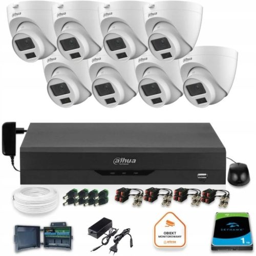 Zestaw monitoringu dom AHD 4w1 8x HAC-HDW1500CLQ-I...
