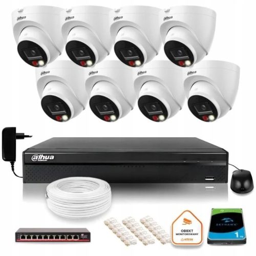 Zestaw monitoringu dom IP 8x IPC-HDW1839T-A-IL-028...