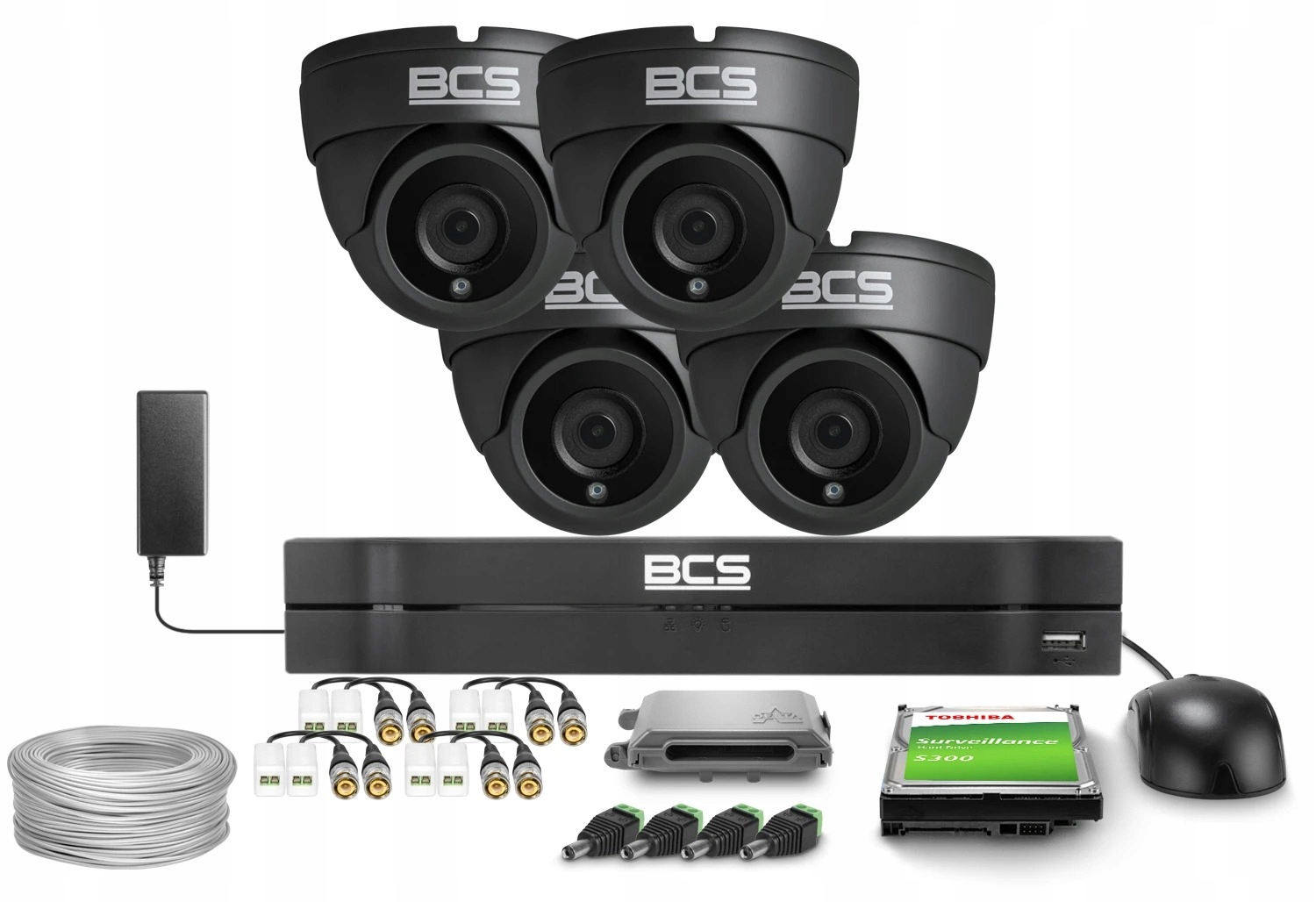 Zestaw do monitoringu 4W1 AHD 4x BCS-EA15FR3-G(H2) 5MPx 0.05Lux 3.6 mm H: 100°