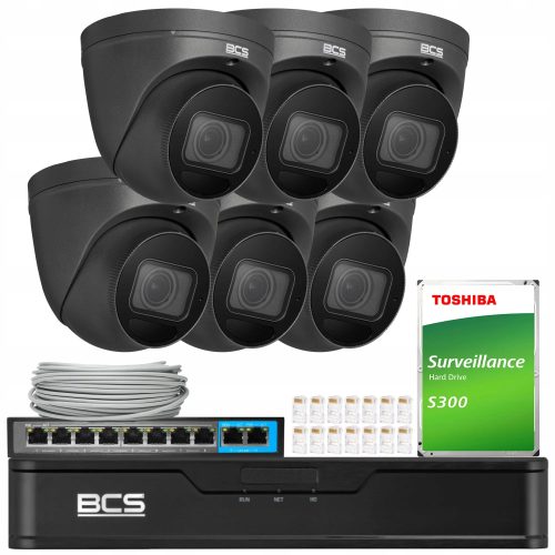 Zestaw do monitoringu IP 6x BCS-P-EIP54VSR4-Ai2-G ...