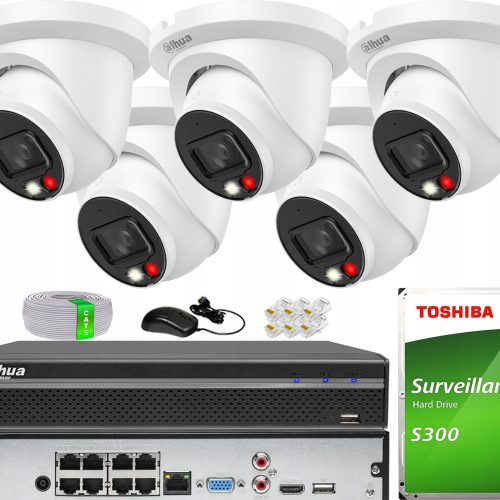 Zestaw do monitoringu IP 5x IPC-HDW2649TM-S-IL-028...